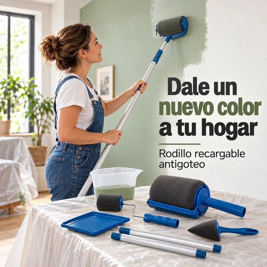 Set de rodillos de pintura recargables antigoteo