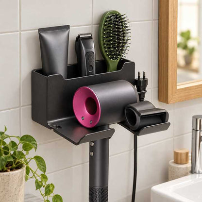 Soporte para secador de pelo profesional con cabezales imantados