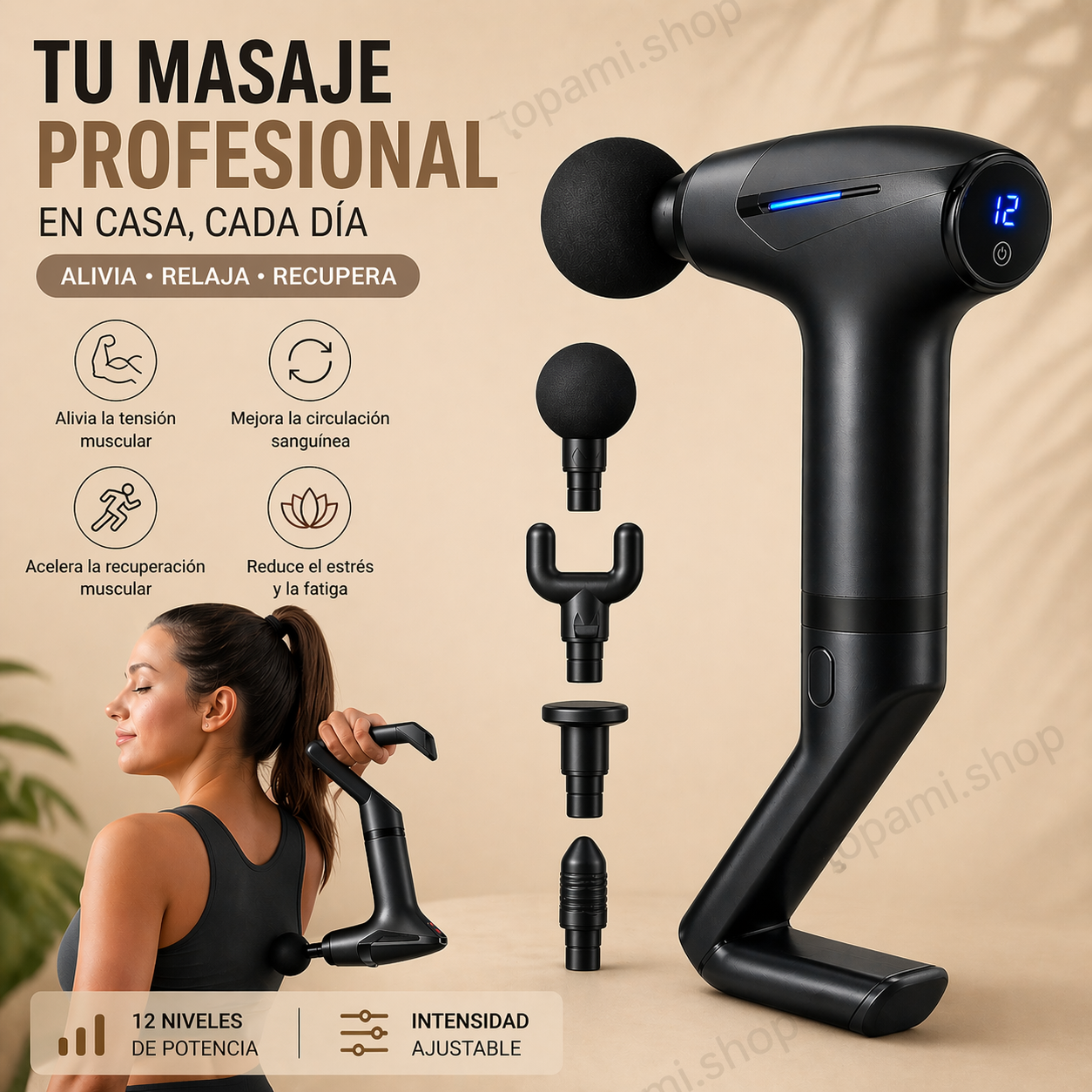 Pistola Masajeadora Multifunción