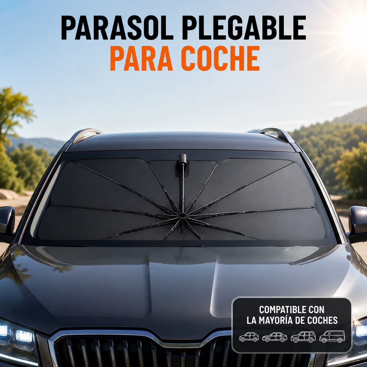 Parasol Coche Plegable