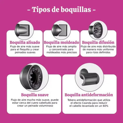 Secador de pelo profesional con cabezales imantados