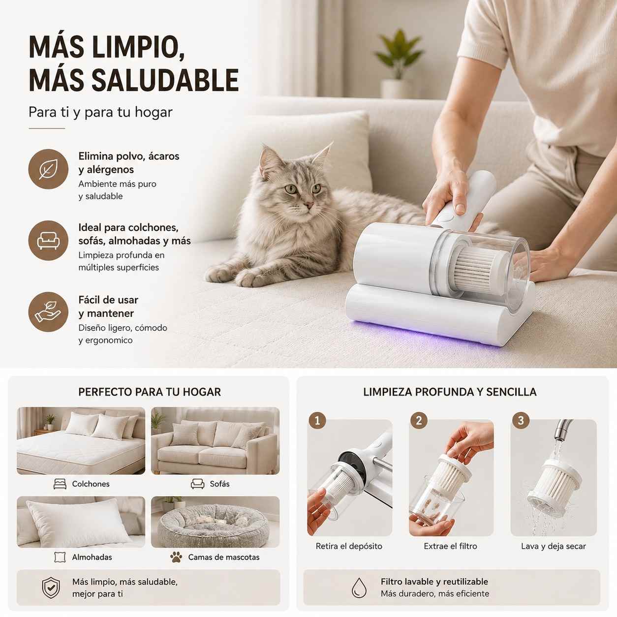 Aspiradora Antiácaros Portátil