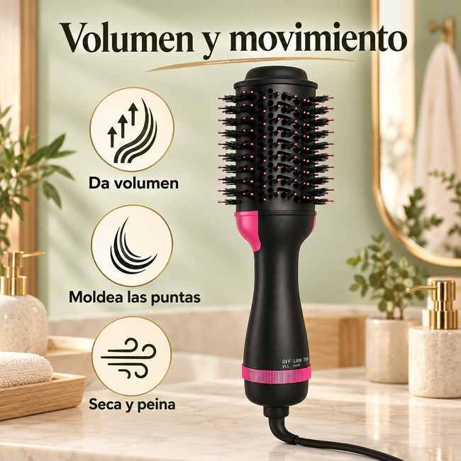 Cepillo secador y voluminizador Rosa