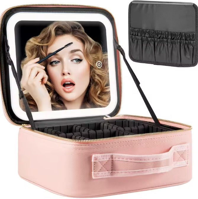 Estuche de Maquillaje Portátil con Espejo Led