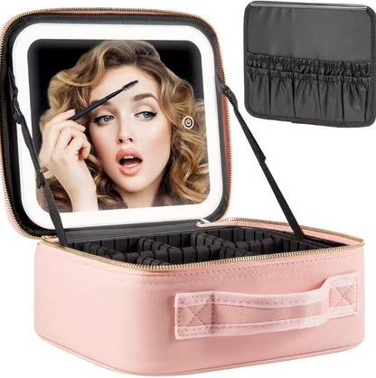 Estuche de Maquillaje Portátil con Espejo Led