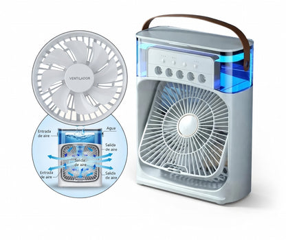 Ventilador Climatizador con Pulverizador Portátil