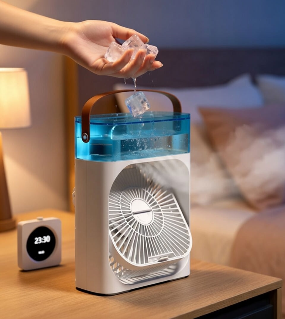 Ventilador Climatizador con Pulverizador Portátil